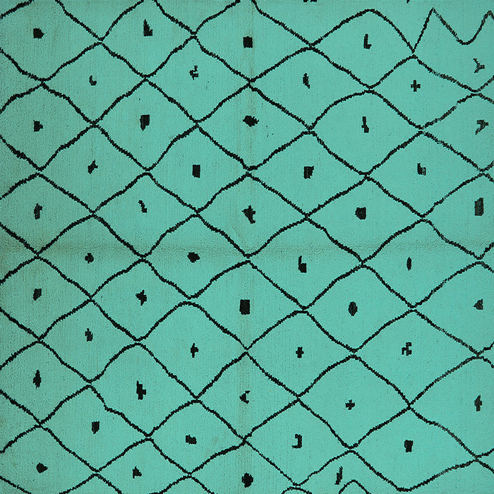 Square Solid Turquoise Modern Rug, urb1196turq