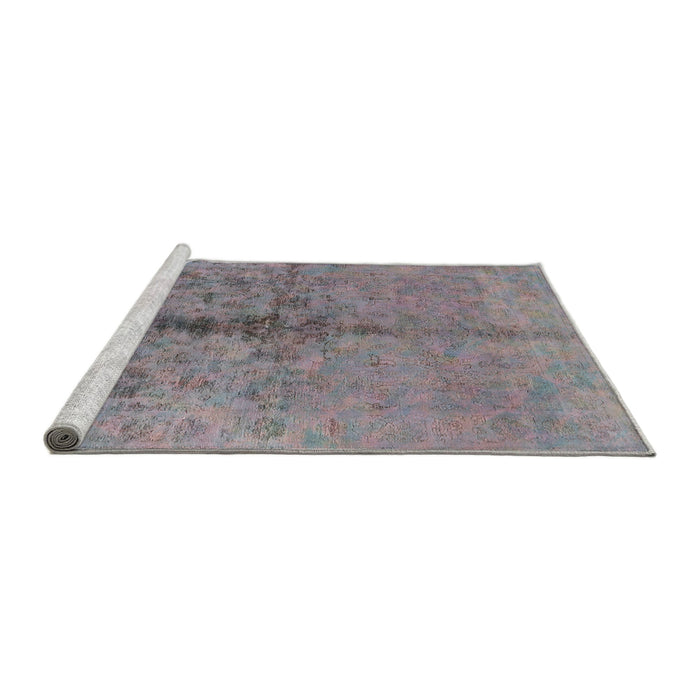 Sideview of Machine Washable Industrial Modern Mauve Taupe Purple Rug, wshurb1197