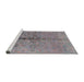 Sideview of Machine Washable Industrial Modern Mauve Taupe Purple Rug, wshurb1197