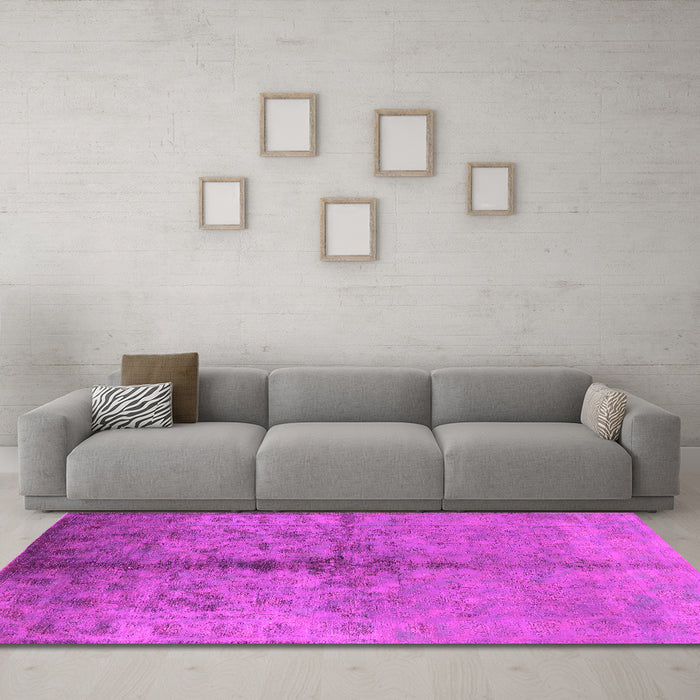 Machine Washable Oriental Pink Traditional Rug in a Living Room, wshurb1197pnk