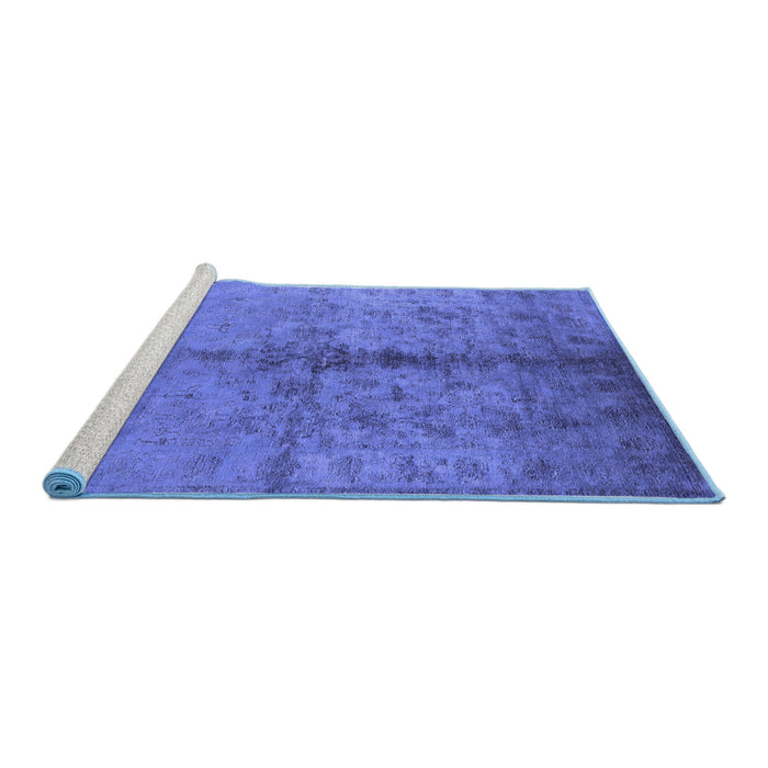 Sideview of Machine Washable Oriental Blue Traditional Rug, wshurb1197blu