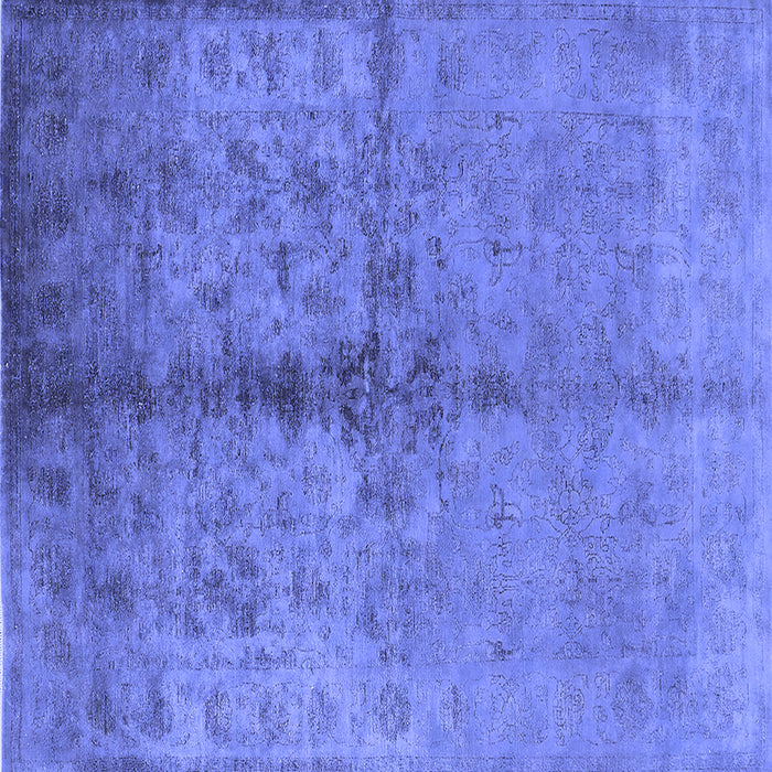 Square Oriental Blue Traditional Rug, urb1197blu