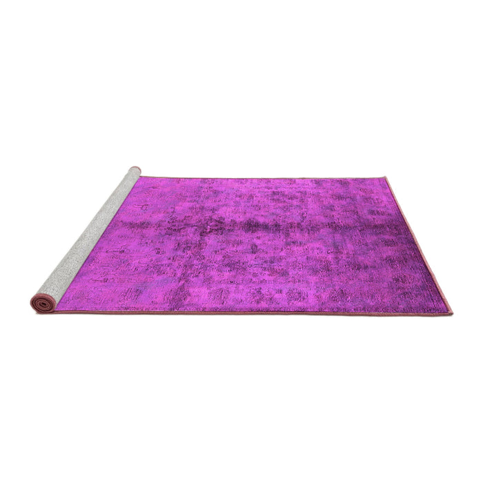 Sideview of Machine Washable Oriental Pink Traditional Rug, wshurb1197pnk