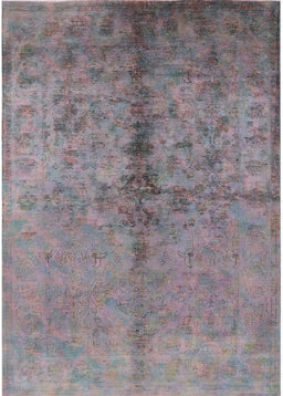 Mid-Century Modern Mauve Taupe Purple Oriental Rug, urb1197