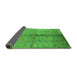 Sideview of Oriental Green Traditional Rug, urb1197grn