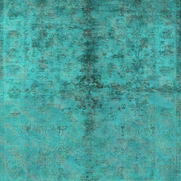 Machine Washable Oriental Turquoise Traditional Area Rugs, wshurb1197turq