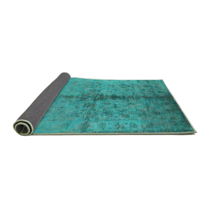 Sideview of Oriental Turquoise Traditional Rug, urb1197turq
