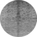 Round Oriental Gray Traditional Rug, urb1197gry