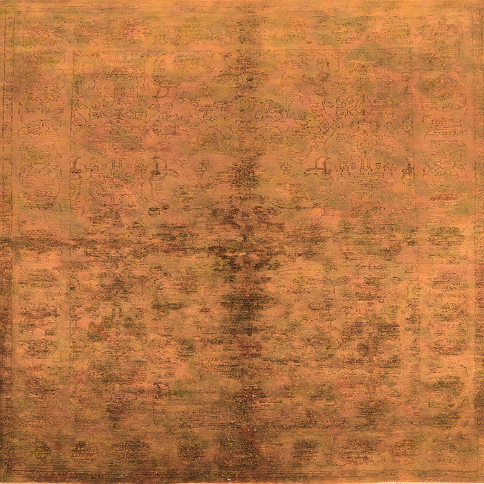 Square Oriental Orange Traditional Rug, urb1197org