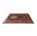 Sideview of Machine Washable Industrial Modern Light Copper Gold Rug, wshurb1198