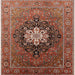 Square Machine Washable Industrial Modern Light Copper Gold Rug, wshurb1198