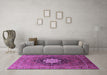 Machine Washable Oriental Purple Industrial Area Rugs in a Living Room, wshurb1198pur