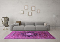 Machine Washable Oriental Purple Industrial Rug, wshurb1198pur