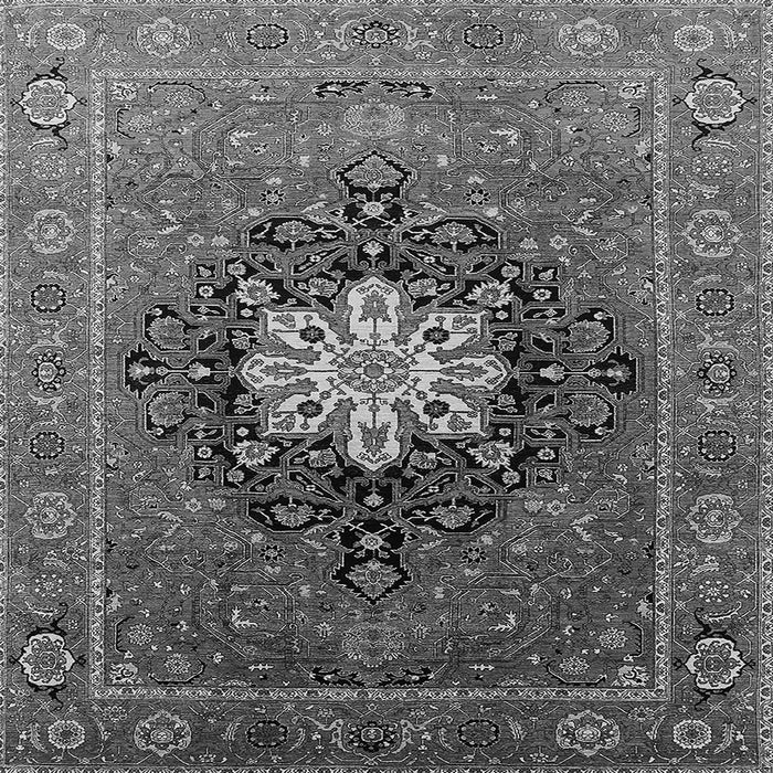 Square Machine Washable Oriental Gray Industrial Rug, wshurb1198gry