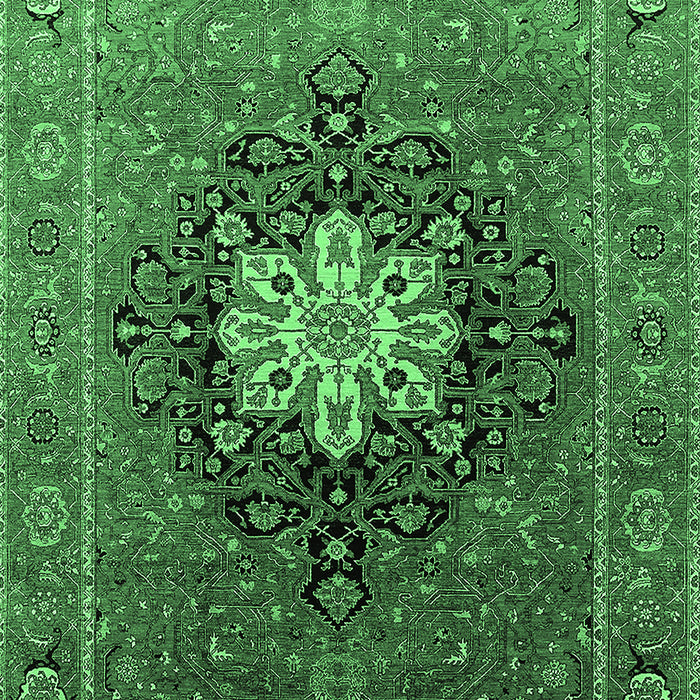 Machine Washable Oriental Emerald Green Industrial Area Rugs, wshurb1198emgrn