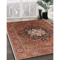 Mid-Century Modern Light Copper Gold Oriental Rug, urb1198