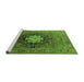 Sideview of Machine Washable Oriental Green Industrial Area Rugs, wshurb1198grn