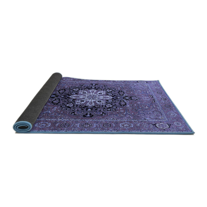 Sideview of Oriental Blue Industrial Rug, urb1198blu