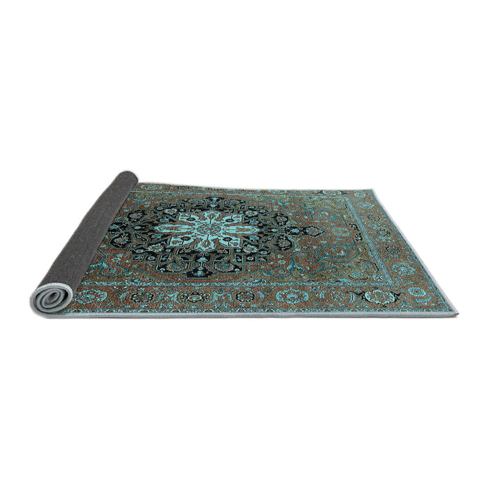 Sideview of Oriental Light Blue Industrial Rug, urb1198lblu