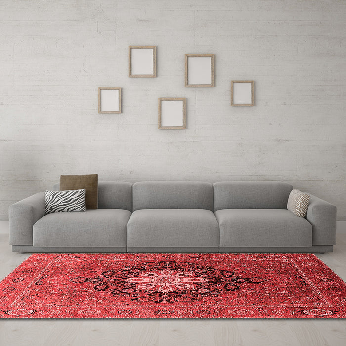 Industrial Red Washable Rugs