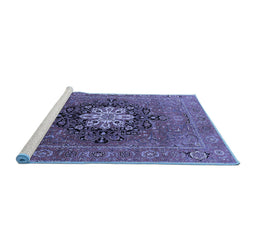Sideview of Machine Washable Oriental Blue Industrial Rug, wshurb1198blu
