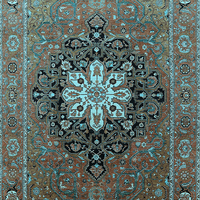 Machine Washable Oriental Light Blue Industrial Rug, wshurb1198lblu