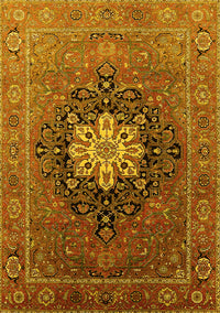 Oriental Yellow Industrial Rug, urb1198yw