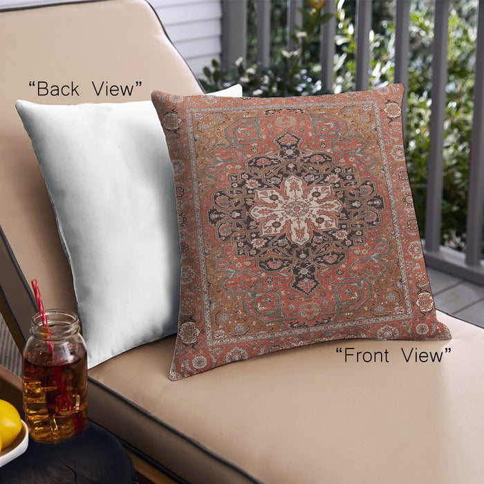 Front View of Mid-Century Modern Urban Square Light Copper Gold Throw Pillow, 18 inch by 18 inch, pwurb1198