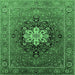 Square Oriental Emerald Green Industrial Rug, urb1198emgrn