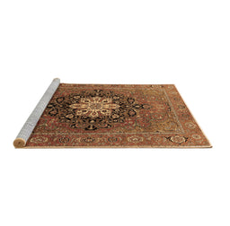 Sideview of Machine Washable Oriental Brown Industrial Rug, wshurb1198brn