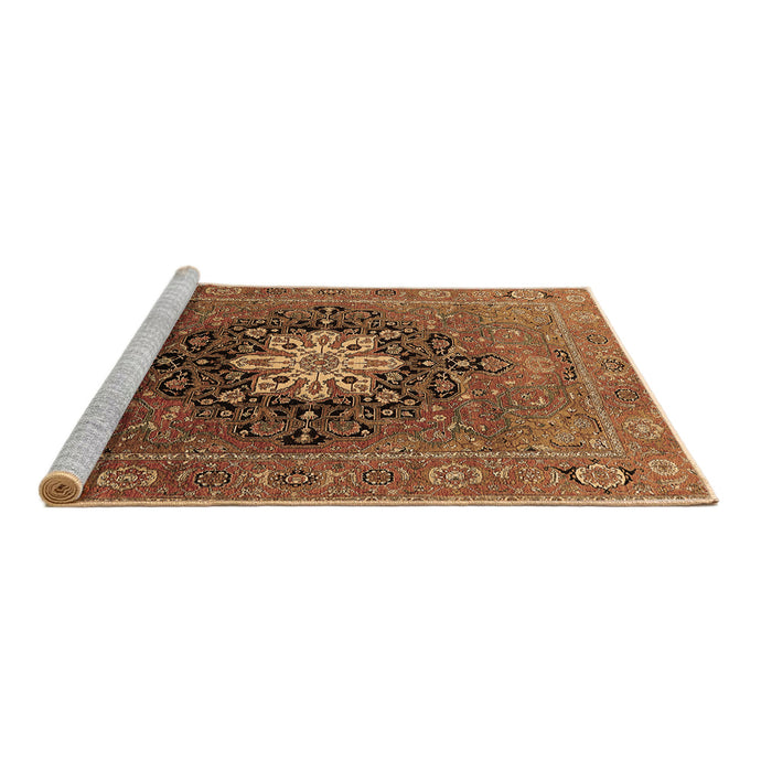 Sideview of Machine Washable Oriental Brown Industrial Rug, wshurb1198brn