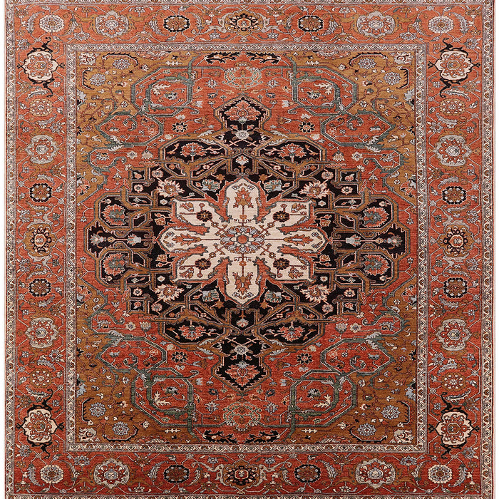 Square Mid-Century Modern Light Copper Gold Oriental Rug, urb1198