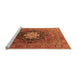 Sideview of Machine Washable Oriental Orange Industrial Area Rugs, wshurb1198org