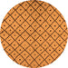 Round Machine Washable Solid Orange Modern Area Rugs, wshurb1199org