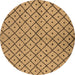 Round Solid Brown Modern Rug, urb1199brn