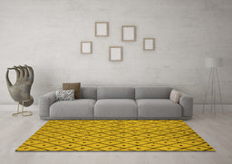 Machine Washable Solid Yellow Modern Rug in a Living Room, wshurb1199yw
