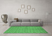 Machine Washable Solid Emerald Green Modern Area Rugs in a Living Room,, wshurb1199emgrn