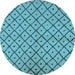 Round Machine Washable Solid Light Blue Modern Rug, wshurb1199lblu