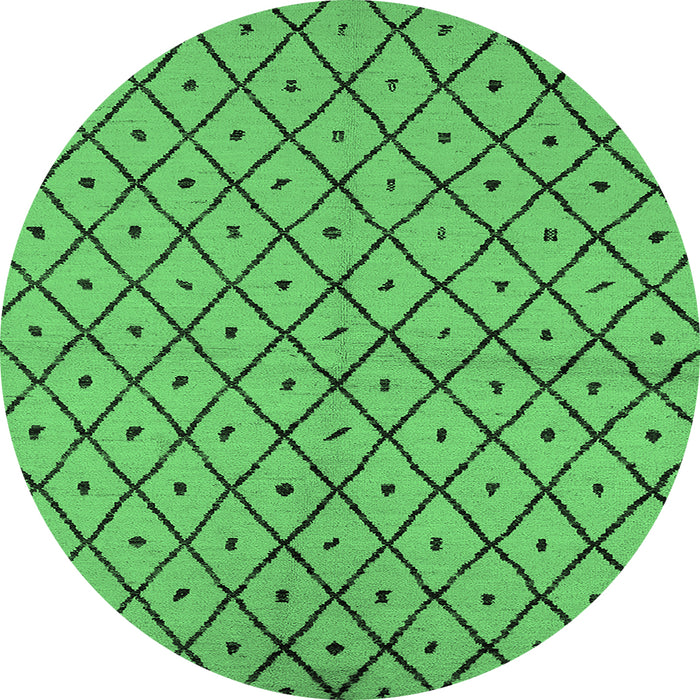 Round Solid Emerald Green Modern Rug, urb1199emgrn