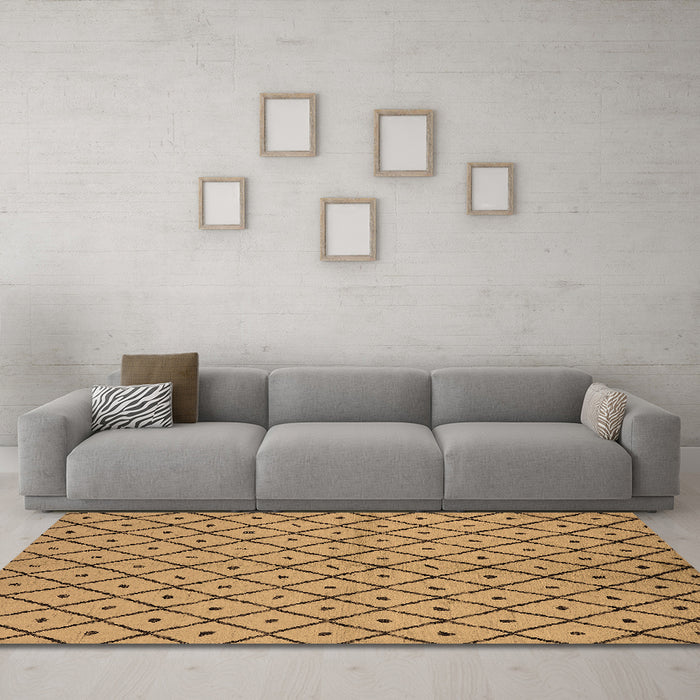 Machine Washable Solid Brown Modern Rug in a Living Room,, wshurb1199brn