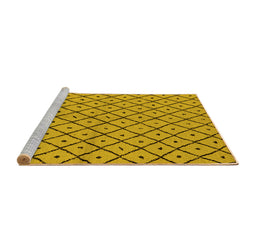 Sideview of Machine Washable Solid Yellow Modern Rug, wshurb1199yw