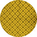 Round Solid Yellow Modern Rug, urb1199yw