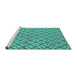 Sideview of Machine Washable Solid Turquoise Modern Area Rugs, wshurb1199turq