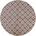 Round Mid-Century Modern Puce Purple Solid Rug, urb1199