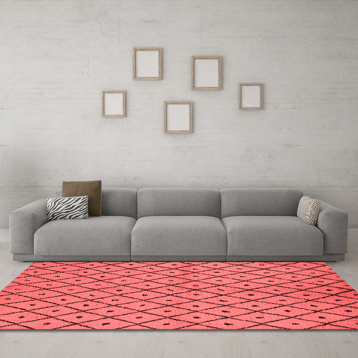 Modern Red Washable Rugs