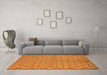 Machine Washable Solid Orange Modern Area Rugs in a Living Room, wshurb1199org