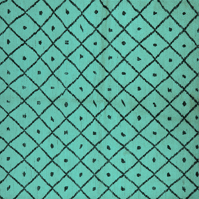 Square Solid Turquoise Modern Rug, urb1199turq