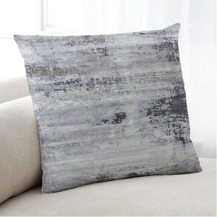 Lifestyle Image of Mid-Century Modern Urban Square Platinum Silver Gray Throw Pillow, 18 inch by 18 inch, pwurb11