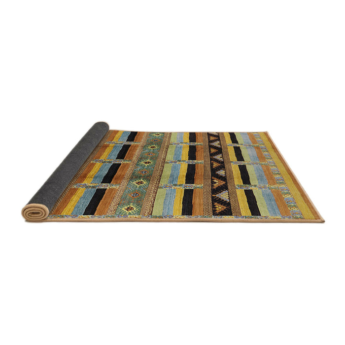 Sideview of Mid-Century Modern Copper Green Oriental Rug, urb1200