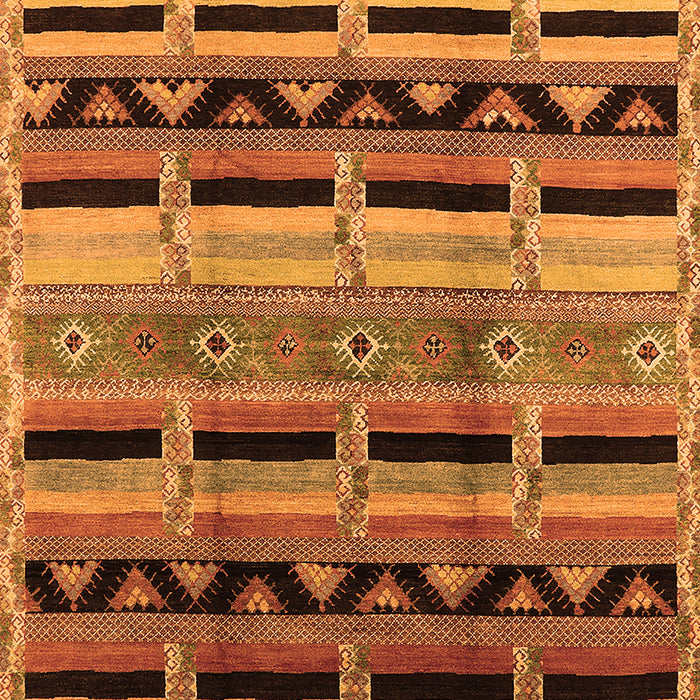 Machine Washable Oriental Orange Industrial Area Rugs, wshurb1200org